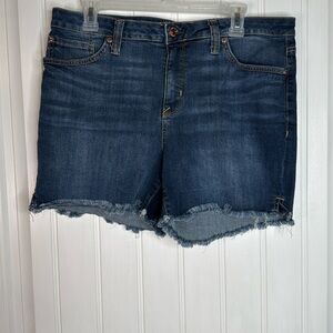 Seven 7 Jeans Denim Weekend Shorts Size 12 Dark Wash Stretch